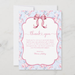 Pink Bow Ze is het vastbinden van de knoop Vrijgez Bedankkaart