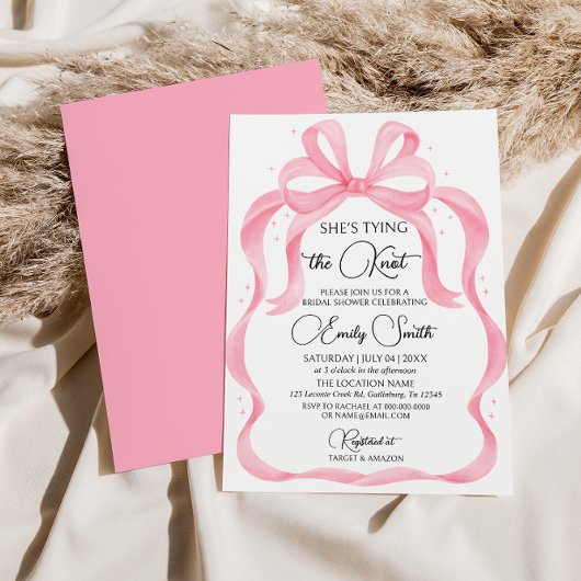 Pink Bow Ze is het vastbinden van de knoop Vrijgez Kaart