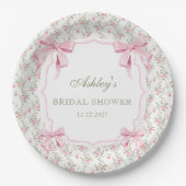 Pink Bow Ze is het vastbinden van de knoop Vrijgez Papieren Bordje (Voorkant)