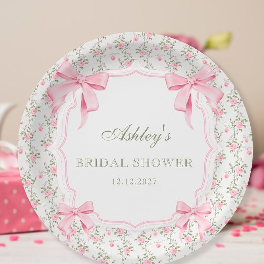 Pink Bow Ze is het vastbinden van de knoop Vrijgez Papieren Bordje