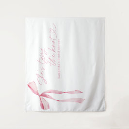 Pink Bow Ze is het vastbinden van de knoop Vrijgez Wandkleed