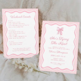 Pink Bow Ze is Tying the Knot Bachelorette Party Kaart