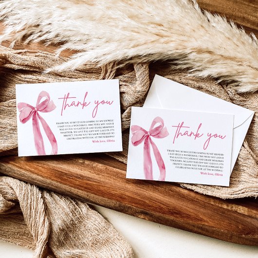 Pink Bow Ze is Tying the Knot Dank je kaart