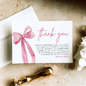 Pink Bow Ze is Tying the Knot Dank je kaart