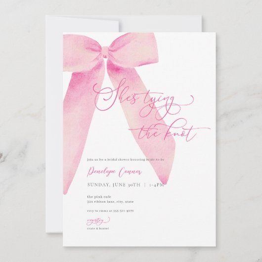 Pink Bow Ze is Tying the Knot Vrijgezellenfeest In Kaart (Voorkant)