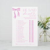 Pink Bow zei hij dat ze Vrijgezellenfeest spel zei (Staand voorkant)