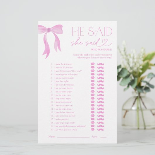 Pink Bow zei hij dat ze Vrijgezellenfeest spel zei (Staand voorkant)