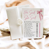 Pink Bow zei hij dat ze Vrijgezellenfeest spel zei Kaart