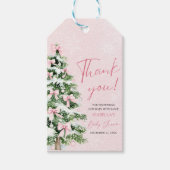 Pink Bows Baby Het is koud buiten Baby shower Cadeaulabel (Voorkant)