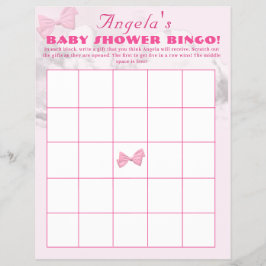 Pink Bows Baby Shower Bingo Flyer