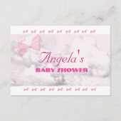 Pink Bows Baby Shower Informatiekaartje (Voorkant)