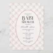Pink Bows Baby shower Invitation Kaart (Voorkant / Achterkant)