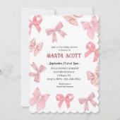 Pink Bows Baby shower Kaart (Voorkant)