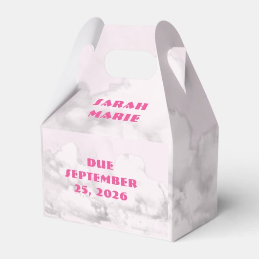 Pink Bows Baby Shower Personalized Bedankdoosjes (Achterkant)