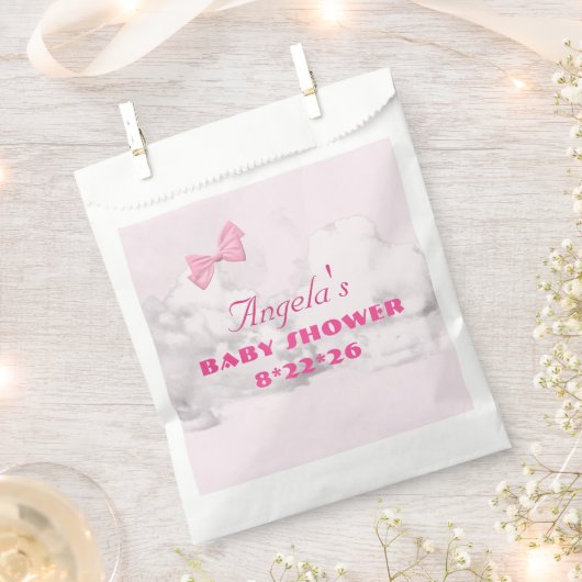 Pink Bows Baby Shower Personalized  Bedankzakje (Geknipt)