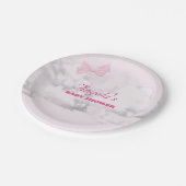 Pink Bows Baby Shower Personalized Paper Plate Papieren Bordje (Gekanteld)