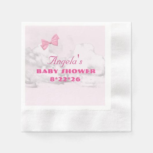 Pink Bows Baby Shower Personalized  Servet (Voorkant)