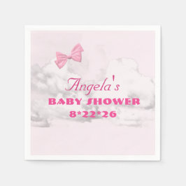 Pink Bows Baby Shower Personalized  Servet
