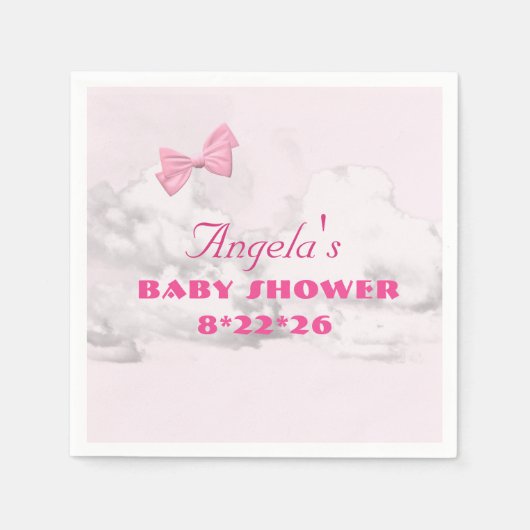 Pink Bows Baby Shower Personalized  Servet (Voorkant)