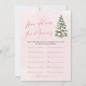 Pink Bows Christmas Baby Hoe oud was mama spel Kaart (Voorkant)