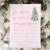 Pink Bows Christmas Baby Hoe oud was mama spel Kaart