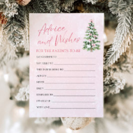 Pink Bows Christmas Baby shower Advies en wensen Kaart