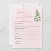 Pink Bows Christmas Baby shower Advies en wensen Kaart (Voorkant)