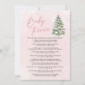 Pink Bows Christmas Baby shower Baby Trivia Game Kaart (Voorkant)