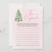 Pink Bows Christmas Baby shower Time Capsule Game Kaart (Voorkant)