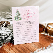 Pink Bows Christmas Baby shower Time Capsule Game Kaart