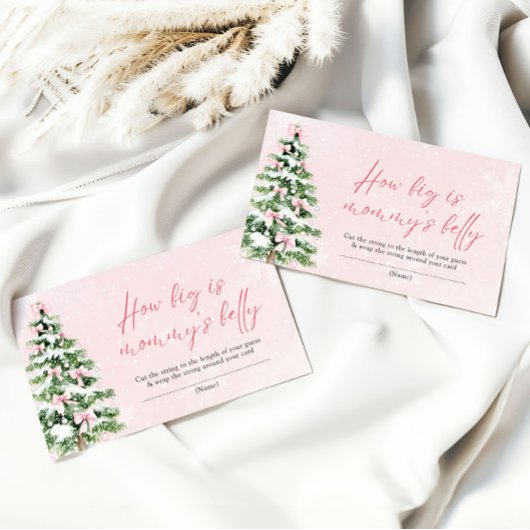 Pink Bows Christmas Hoe groot is het buikspel van Informatiekaartje