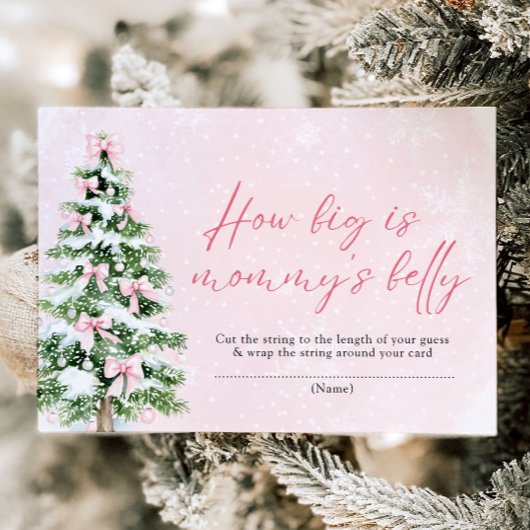 Pink Bows Christmas Hoe groot is het buikspel van Kaart