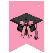 Pink Bows Class Of 2026 Graduation Party Vlaggetjes (Eerste vlag)