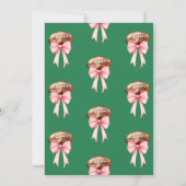 Pink Bows First Year Down Football 1st Birthday  Kaart (Achterkant)