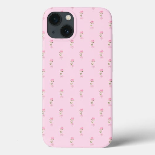 Pink Bows Floral Telefoon Case (Achterkant)