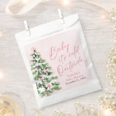 Pink Bows Girl Baby Het is koud buiten Baby shower Bedankzakje (Geknipt)