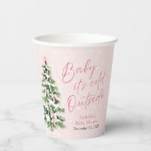 Pink Bows Girl Baby Het is koud buiten Baby shower Papieren Bekers (Voorkant)