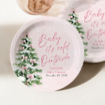 Pink Bows Girl Baby Het is koud buiten Baby shower Papieren Bordje<br><div class="desc">De Pink Bows Girl Baby Het is koud Buiten Baby shower Papieren Borden brengen een lieve, winterse charme aan uw baby shower decor! Met een zacht roze ontwerp versierd met delicate sneeuwvlokken en schattige bogen op een feestelijke kerstboom, zijn deze borden ideaal voor de themadouche "Baby It's Cold Outside" van...</div>