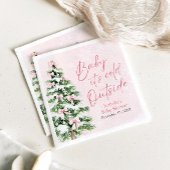 Pink Bows Girl Baby Het is koud buiten Baby shower Servet