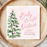 Pink Bows Girl Baby Het is koud buiten Baby shower Servet<br><div class="desc">De Pink Bows Girl Baby Het is koud Buiten Baby shower servetten brengen een zoete winterse charme aan uw baby shower decor! Deze servetten zijn voorzien van sierlijke roze bogen op een feestelijke kerstboom versierd met delicate sneeuwvlokken, perfect vastleggen van de gezellige "Baby It's Cold Outside" thema. Ideaal voor het...</div>