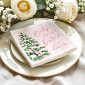 Pink Bows Girl Baby Het is koud buiten Baby shower Servet