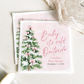 Pink Bows Girl Baby Het is koud buiten Baby shower Servet