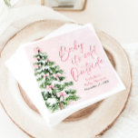 Pink Bows Girl Baby Het is koud buiten Baby shower Servet<br><div class="desc">De Pink Bows Girl Baby Het is koud Buiten Baby shower servetten brengen een zoete winterse charme aan uw baby shower decor! Deze servetten zijn voorzien van sierlijke roze bogen op een feestelijke kerstboom versierd met delicate sneeuwvlokken, perfect vastleggen van de gezellige "Baby It's Cold Outside" thema. Ideaal voor het...</div>