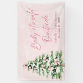 Pink Bows Girl Baby It's Cold Outside Baby Shower Spandoek (Verticaal)