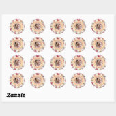 Pink Bows Gold Bells Foto Ronde Sticker (Vel)