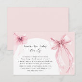 Pink bows modern arch books for baby girl informatiekaartje (Voorkant / Achterkant)