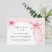 Pink bows modern arch books for baby girl informatiekaartje (Staand voorkant)