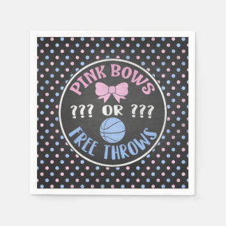 Pink Bows of Free Throws party servetten. Servet