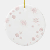 Pink Bows Pine Tree Christmas Bunny Winter Keramisch Ornament (Achterkant)