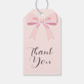 Pink Bows Schattige Coquette Cottage Verjaardagsfe Cadeaulabel (Achterkant)